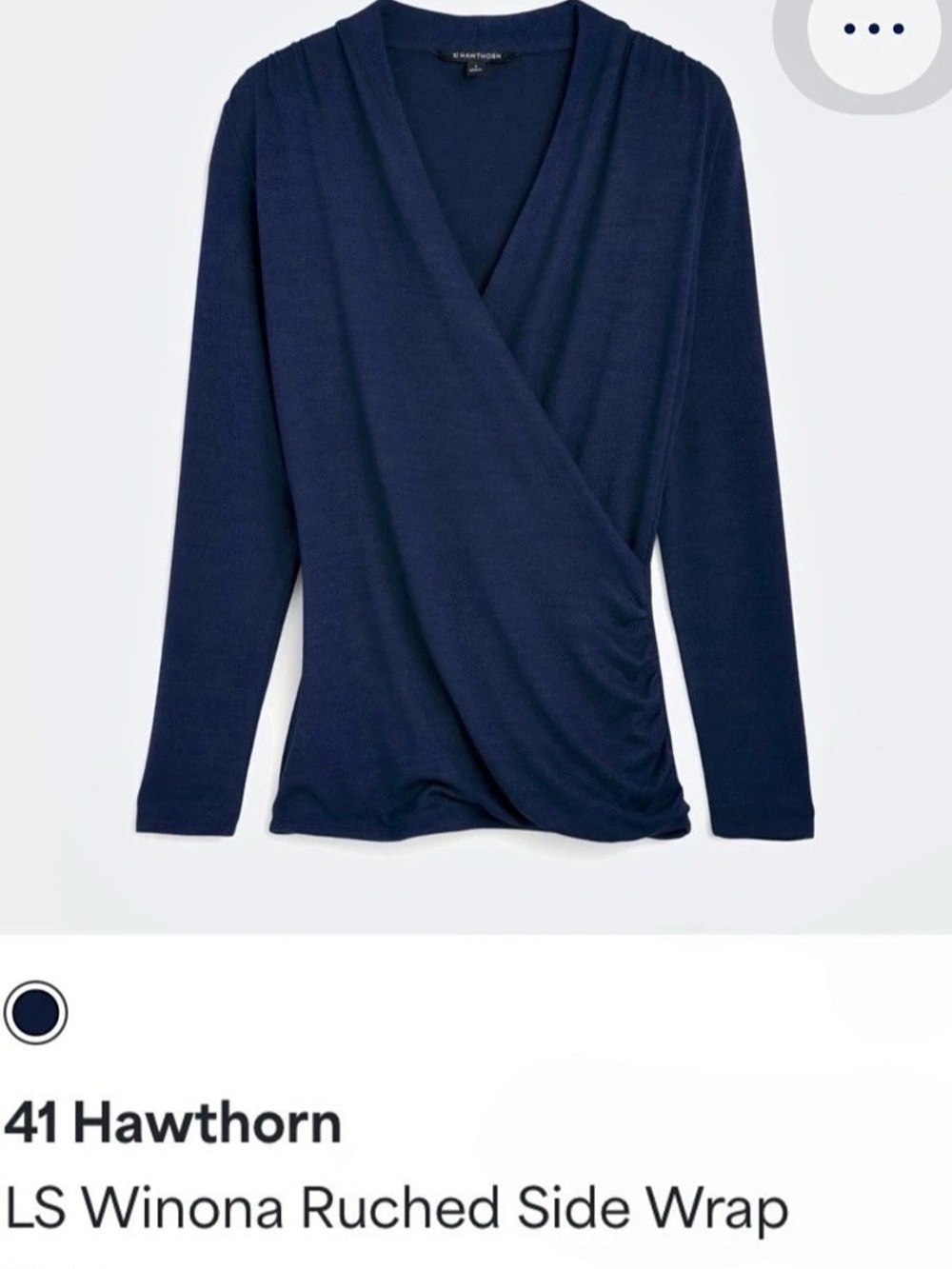 41 Hawthorn LS Winona Ruched Side Wrap Knit Top NWOT